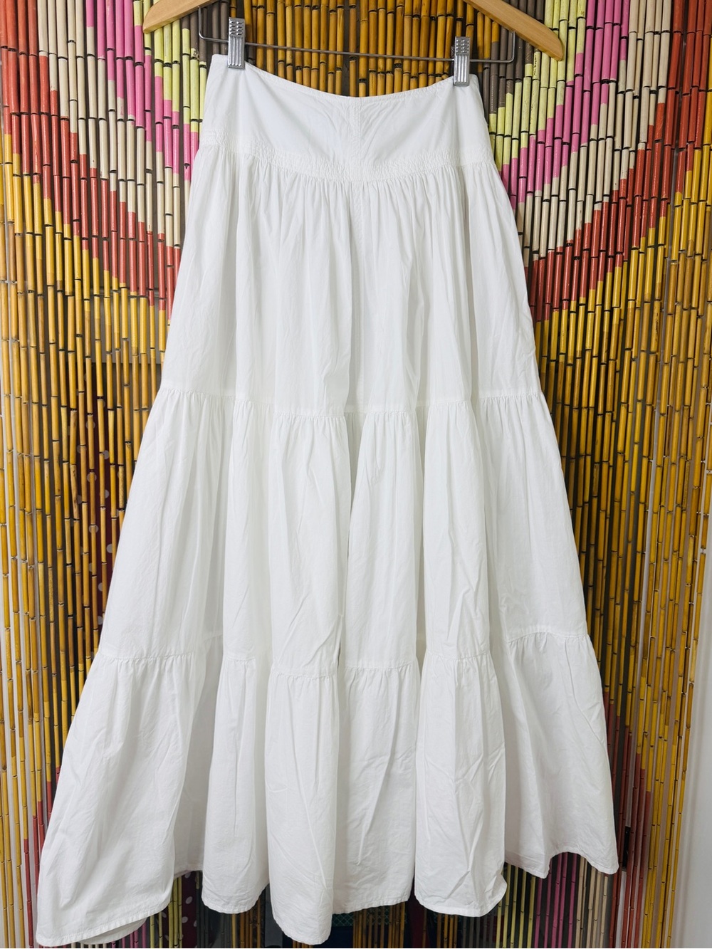 Apiece Apart White Organic Cotton Peasant Maxi Skirt